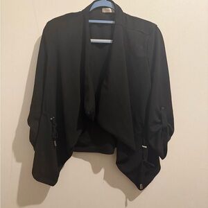 💜Elegant Black Women's Blazer with Draped Front